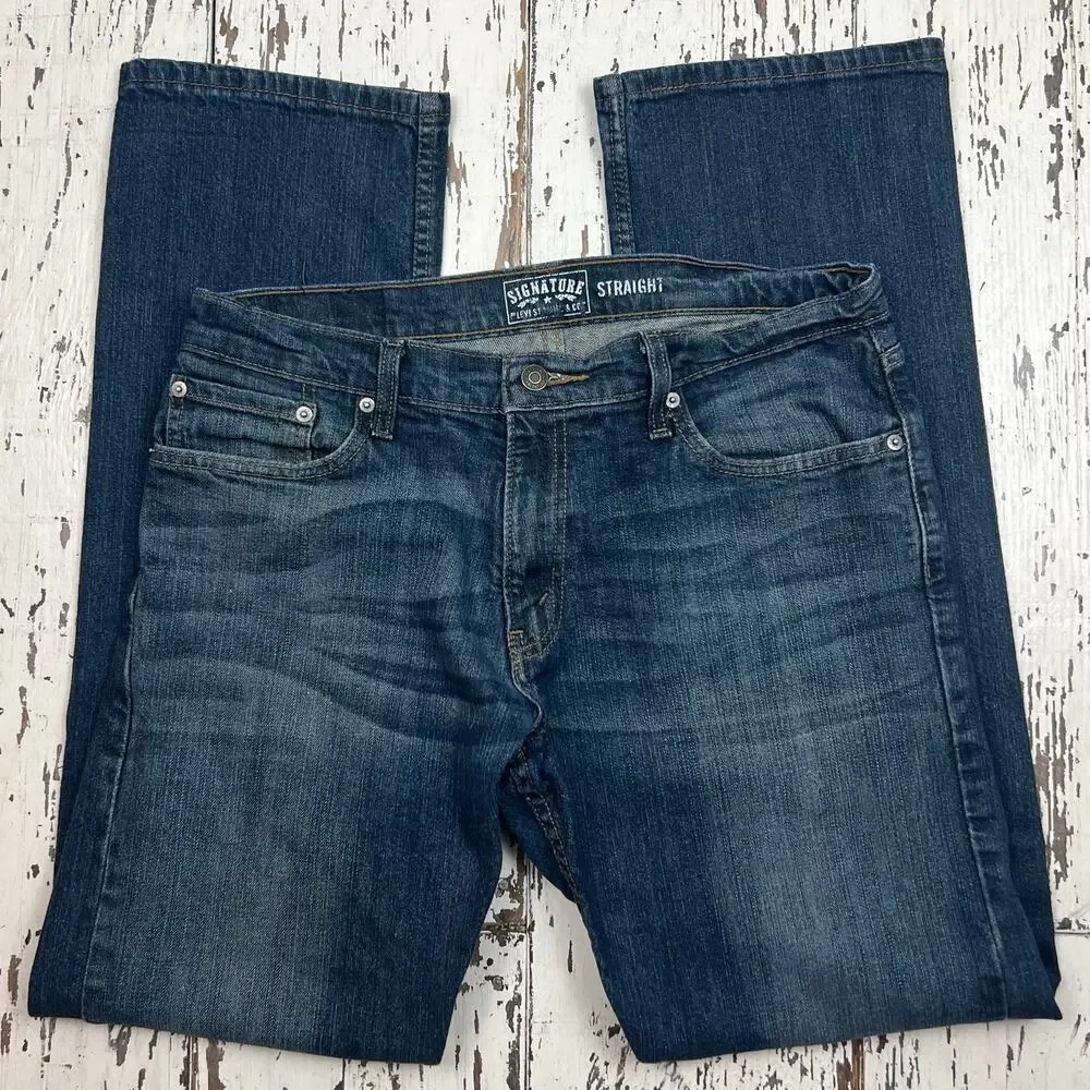 Levi’s Signature by Levi Strauss straight leg stretch Jeans men’s 34x34 med wash